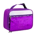 thumbnail image 2 of FastXmas Handheld Lunch Bag, Reusable Insulated Flip Sequins Lunch Tote Bag Handheld Box Roomy Carry Bag Lunchbox for Women Glittering Shining Office Travel Camping Work Use, 2 of 6