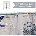 thumbnail image 4 of Sonernt Nautical Shower Curtain, Sailboat Lighthouse Compass Anchor Decorative Bathroom Curtain Polyester Waterproof Fabric with 12 Hooks, 72x72 Inch, 4 of 5