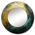 thumbnail image 3 of Designart "Spirals of the Midas Forest I" Abstract Spirals Rund Mirror For Wall Decor - Large Gold Round Printed Mirror -Modern Round Living Room Mirror - 29" x 29", 3 of 7