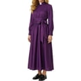 thumbnail image 5 of Women's Nun Costume Long Sleeve Clergy Dress Maxi Length with Waist Tie and Collar for Halloween Cosplay Theatrical Roleplay Outfit Religious Habit Dress Up, 5 of 6