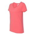 thumbnail image 2 of Heavy Cotton Women’s V-Neck T-Shirt, M, Coral Silk, 2 of 3