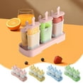 thumbnail image 1 of Set de moldes para polos de helado casero | Moldes plásticos de 4 ranuras | Liberación fácil | Caja fuerte para congelador | Multicolor Rosa Amarillo Verde Azul | 22x12,5x8cm | Bandeja de piruletas, 1 of 6