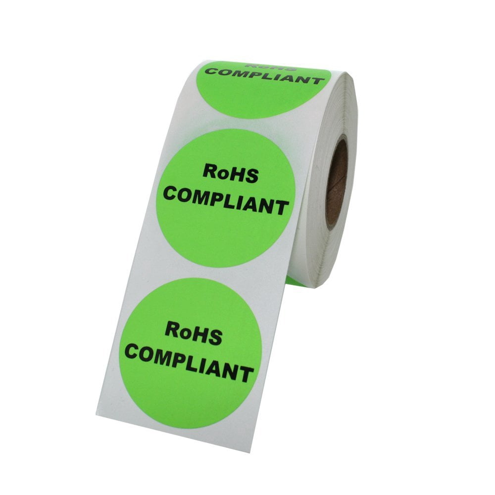 RoHS Compliant Labels 1.5" Round Labels 500 Labels Per Roll, 1 Roll