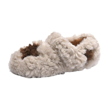 

Fashion Winter Children Boots Boys Girls Flat Bottom Non-Slip Cotton Shoes Color Block Plush Warm Comfortable Slip On