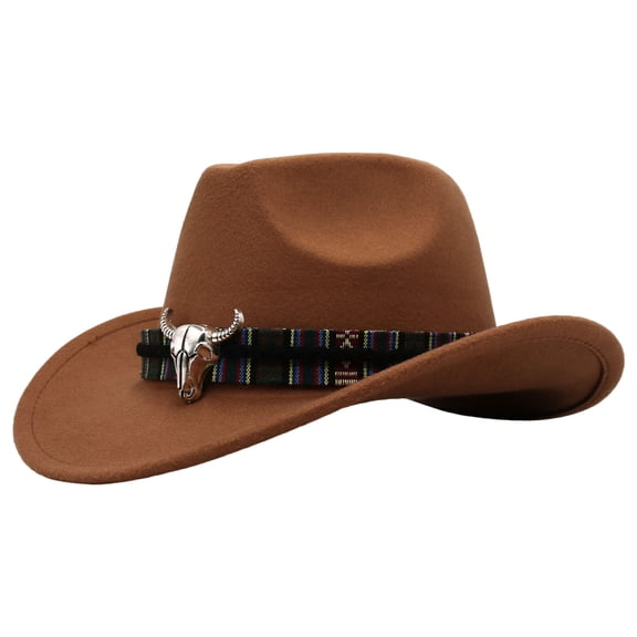 Staki Funny Party Hats Brown Felt Cowboy Hat for Kids and Babies Western Party Hat One Size Fits Most(Khaki,3-8 Years)