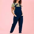 thumbnail image 7 of FAIWAD Women's Corduroy Overalls Jumpsuits Adjustable Straps Wide Leg Long Pant Romper with Pockets, 7 of 7