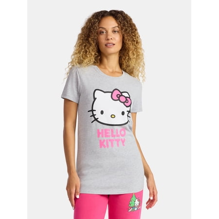 Hello Kitty Women's Maternity Graphic Tee with Short Sleeves, Sizes S-XXL