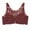 Brick Red, variant on Seamless Front Buckle Lace-Edge Comfort Rose Bra with Back Support, Push-Up, Plus Size, No Steel Ring, Yoga & Sleep Friendly