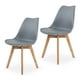 thumbnail image 1 of Sillas de Comedor Modernas con Asiento Acolchado de Diseño Minimalista Tipo Eames Pedestal - Sillas Ergonomicas Acojinadas con Estructura de Madera Ideales para Interior Set de 2 Piezas, 1 of 5