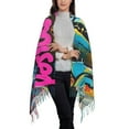 thumbnail image 2 of Honeii Graffiti Lamp Urban Scene Print Scarf Oversized Scarf Tassel Fall Winter Thick Scarf Warm Shawl Women,Women's Scarves & Wraps, 2 of 8