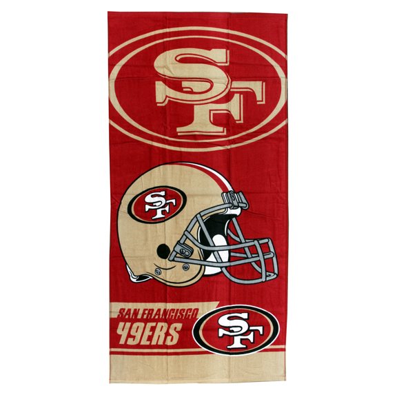 Luxurious - Licensed Football Team San Francisco Sports - 100% Cotton Velour Beach Towel – Soft, Absorbent, and Stylish!