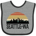 thumbnail image 3 of Inktastic Seattle Washington Skyline Sunset Boys or Girls Baby Bib, 3 of 4