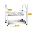 thumbnail image 2 of 2-Tier Stainless Steel Dish Drying Rack with Drainboard & Cutting Board Holder, 2 of 7