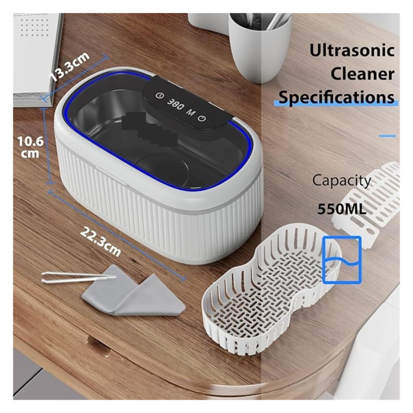 45kHz 360° Deep Cleaning Machine Touch Operation Multi-Function Ultrasonic Jewelry Cleaner
