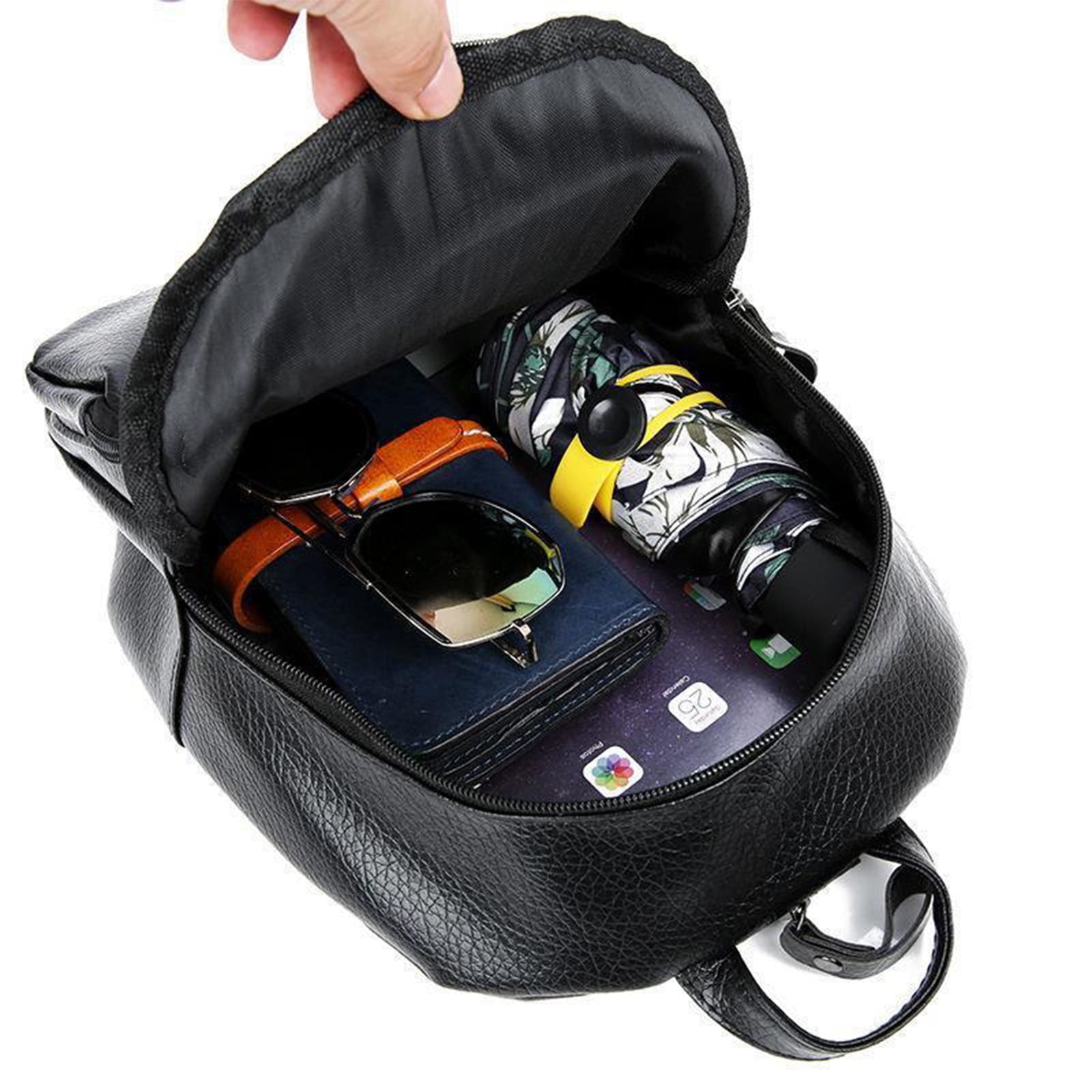 9204 Leather Backpack Small Convertible Backpack Purse Shoulder Bag 4 in 1 Mini Leather Backpack For Women Convertible Backpack Purse  main image 3