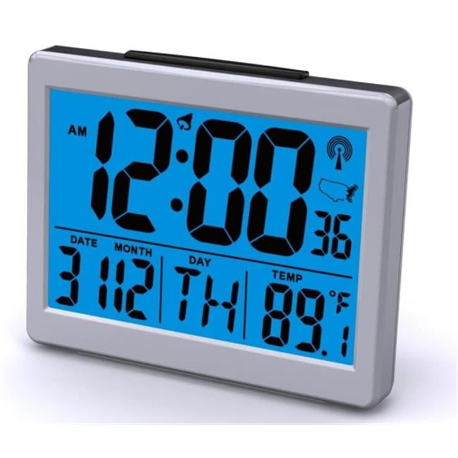 Industries T4652 Atomic Desk Clock with Bright Blue Light and 1