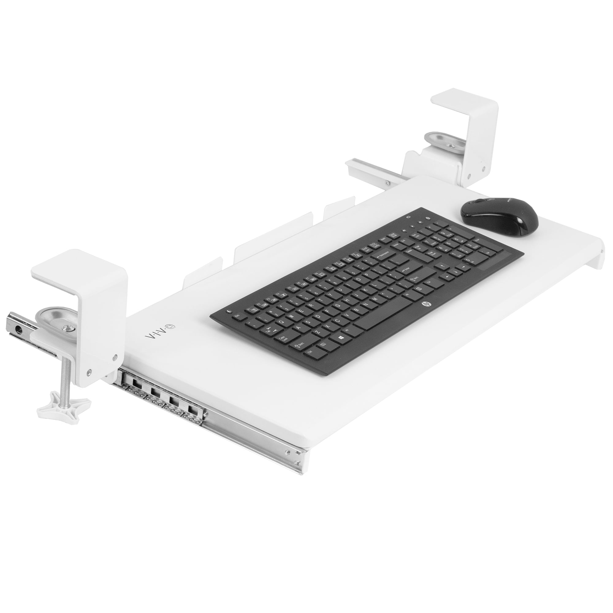 VIVO Extra Sturdy Clampon Computer Keyboard and Mouse Under Desk Slider Tray 27" x 11