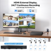 TOGUARD SC52 Wired Security Camera System Outdoor with 500G Hard Drive 4K 8CH CCTV NVR 4Pcs 1080P Dual Lens PTZ POE Dome Surveillance Cameras HDMI Connector