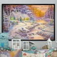 thumbnail image 1 of Designart Cottage sur Rivière dans la Forêt pendant Noël Cadre Flottant Traditionnel Art Mural, 1 of 4