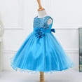 thumbnail image 4 of SYNPOS Little Girls' Sequin Mesh Tulle Dress Sleeveless Flower Party Ball Gown 3-10 Years, 4 of 5