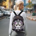 thumbnail image 7 of JIALIOU Mini Backpack Purse for Women Quilted Casual Daypack Small Travel Shoulder Bag, Cute Cat with Hexagram, 7 of 7