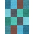thumbnail image 1 of Ahgly Company Machine Washable Indoor Rectangle Transitional Bright Turquoise Blue Area Rugs, 6' x 9', 1 of 7