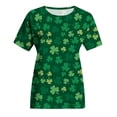 thumbnail image 5 of Fesfesfes Tshirts Shirts for Women Casual St. Patrick's Day Printed Short Sleeve Round Neck Pullover Blouse T-shirt Tops Sweatshirt for Women XL(US:10), 5 of 7