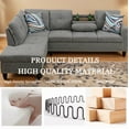 thumbnail image 2 of L Shaped Sectional Couch, Modern Nailhead Lounge Sofa, Modular Sectional Sofa with Reversible Cup Holder,4-Seat Linen Sectional Sofa Sets, Modern Living Room Furniture Sets,Brown Grey, 2 of 6