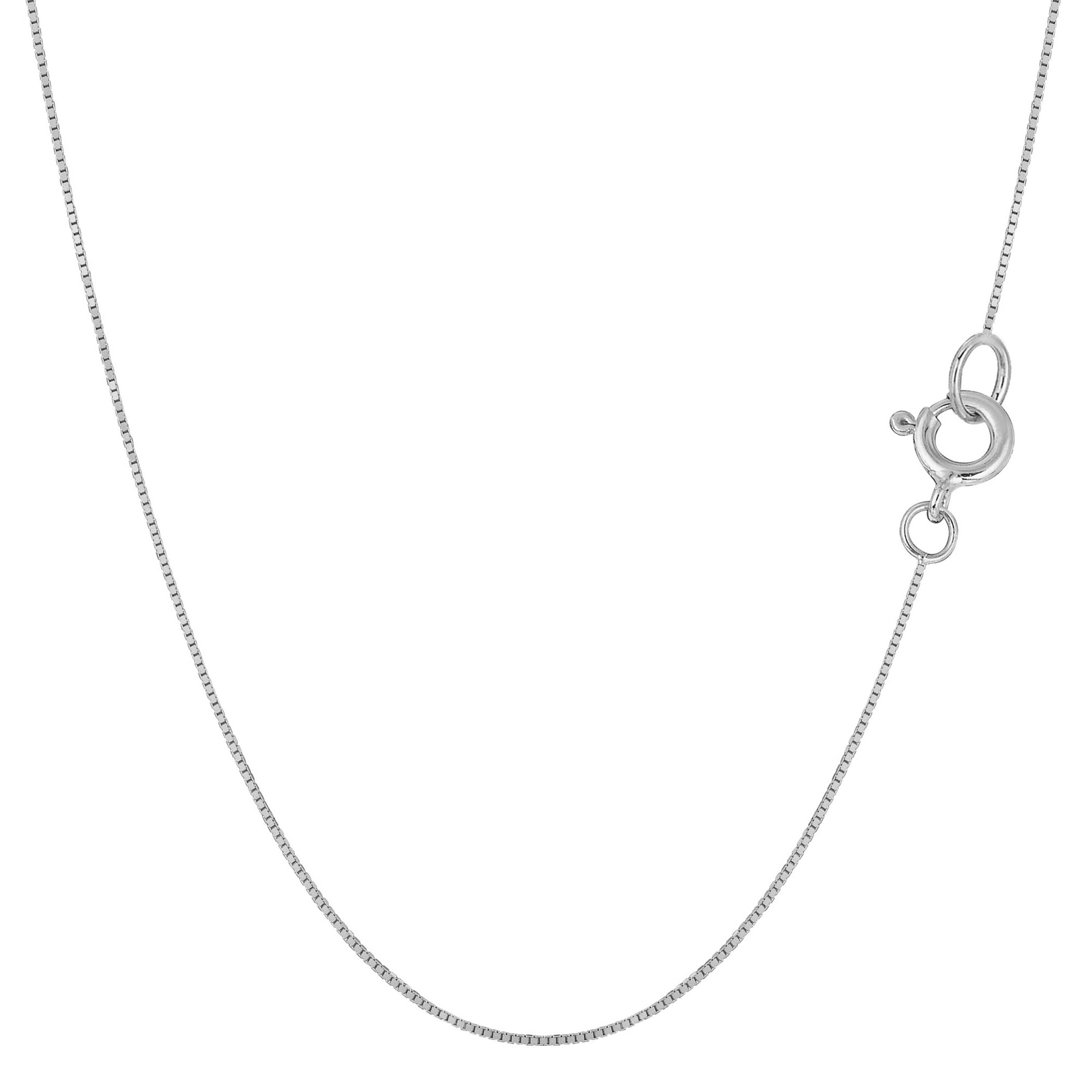 Sterling Silver Rhodium Plated Box Chain Necklace, 16