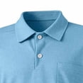 thumbnail image 5 of Ceisia Men's Checkered Short Sleeve Polo Shirt With Chest Pocket Sky Blue XXL Gift, 5 of 6
