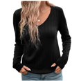 thumbnail image 1 of Chandail à Col Roulé Côtelé Grande Taille, Tunique Confortable et Extensible, Blouse Ample Décontractée, 1 of 9