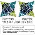 thumbnail image 4 of Green Navy Blue Teal Pillow Covers 18X18 in Dahlias Flowers Modern Farmhouse Rustic Decorative Couch Pillow Cases with Zipper Set of 2 Home Decor for Living Room Bedroom Bed Cushion Outdoor, 4 of 6