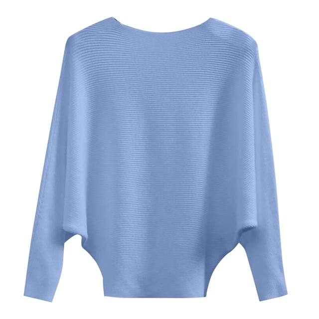 EGNMCR Chandails pour Femmes Mode Manches Longues Col Rond Chandail Ample Hauts Blouse Chandail Tricoté, Cadeaux pour Femmes