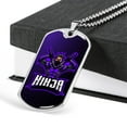 thumbnail image 4 of Ninja Purple Necklace Stainless Steel or 18k Gold Dog Tag 24" Chain, 4 of 8