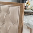 thumbnail image 3 of Linon Avalon Full Back Wood Bar Stool, 30.5" Seat Height, Rustic Brown Finish with Light Natural Linen Fabric, 3 of 7