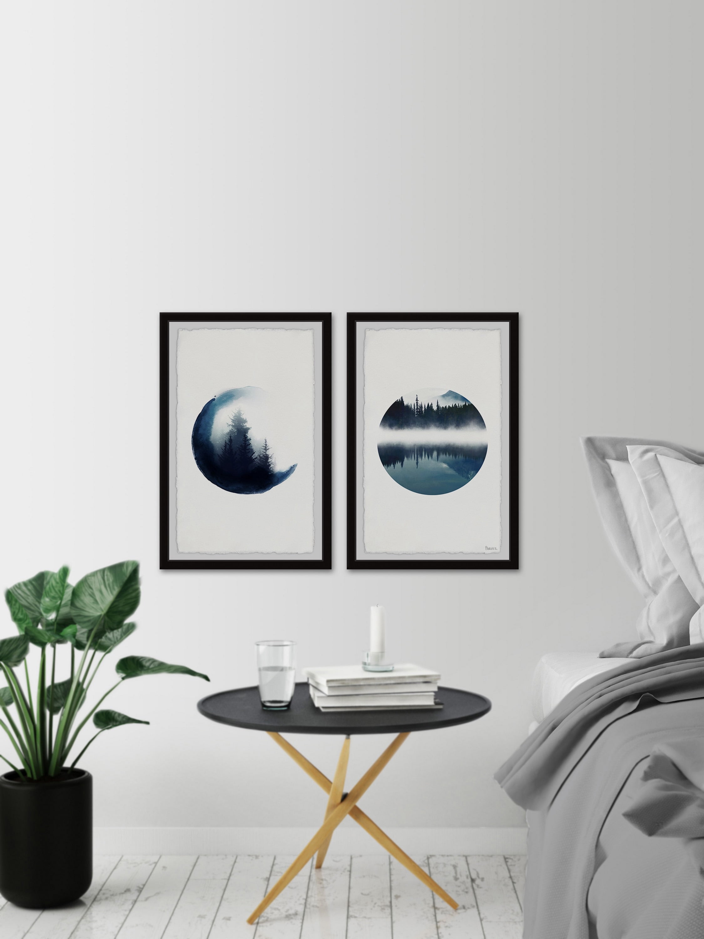 Forest Mountain Reflection Diptych