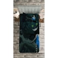 thumbnail image 3 of Ambesonne Colorful Quilted Bedspread Set 2 Pcs, Cheshire Cat in Forest, Twin Size, Multicolor, 3 of 3