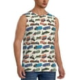 thumbnail image 2 of Yiaed Train Print Men's Singlet Vests Summer Running Muscle Tank Tops Gym Undershirt Round Neck Sleeveless for man, 2 of 5