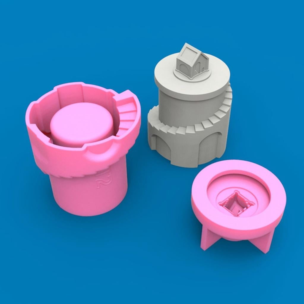 Osdhezcn DIY Castle Storage Box Silicone Mold with Lid 3D Concrete Casting Mold DIY Candle Holder Mold Flower Pot Making Supplies