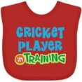 thumbnail image 3 of Inktastic Cricket Player in Training Boys or Girls Baby Bib, 3 of 4