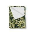 thumbnail image 2 of Camouflage Soft Flannel Fleece Throw Blanket, Clothing Motif Pale Toned Color Splashes Abstract Patterned Illustration, Cozy Plush for Indoor and Outdoor Use, 50" x 60", Green Yellow, by Ambesonne, 2 of 5