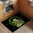 thumbnail image 2 of Entryway Rug 2'x3', St Patrick's Day Small Rug for Kitchen Bathroom Door Mat Indoor Entrance, Shamrock Leaf Coffee Cups Books Dark Green Non-Slip Area Rugs Floor Mats Carpet Front Door Rugs, 2 of 8