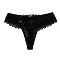 thumbnail image 2 of HUPOM Ladies Panties Womens Panties High Waist Leisure Tie Seamless Waistband Black L, 2 of 8