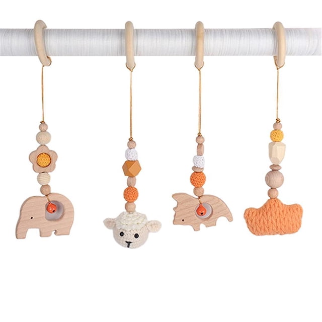 Arco De Juego De Madera Para Bebés, Anillo De Dentición Para Bebés, Colgante Colgante, Juguete De Gimnasio Para Bebés, Juguete De Actividad De Gimnasia Para Bebés 4 Uds seitruly BA001338-02