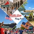 thumbnail image 6 of FIASON 4-Pack 8.2FT Telescopic Flagpoles (Black/Orange-Black/Blue-Black/Red-Black), Stainless Steel Handheld Poles with Zip Ties, Clips & Whistle, Collapsible Tour Guide Poles Fits 3x5/4x6 Flags, 6 of 9