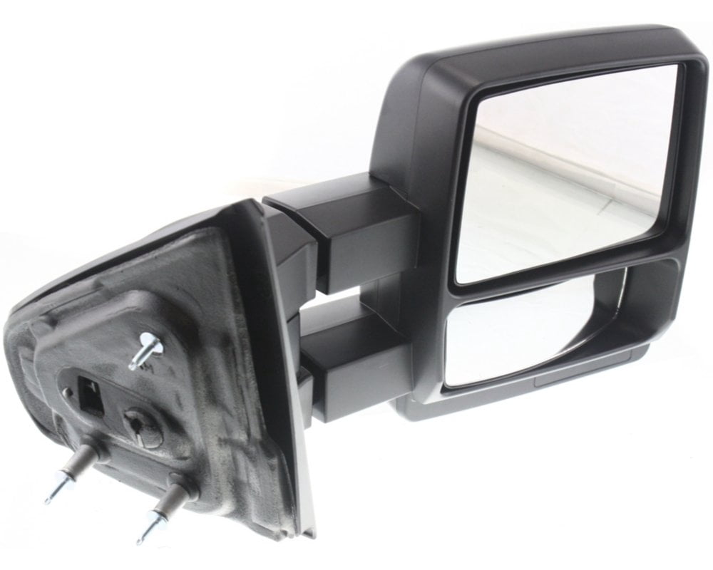 Towing Mirror Compatible With 2004-2014 Ford F-150 Right Passenger Side w/ Blind Spot Corner Glass Textured Black Kool-Vue