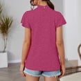 thumbnail image 4 of The Big Save of The Day kttectoa Soft Stretch Casual Loose Fit Blouses Tops for Women Trendy Solid Tee Tops Ruffle Sleeve Mock Neck Blouse for Women Casual, 4 of 4