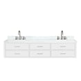 thumbnail image 2 of 84 in. W White Double Vanity, MDF Panels / Soft Close and Gooseneck Bathroom Faucets, 2 of 3