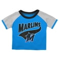 thumbnail image 2 of Infant Blue/Heather Gray Miami Marlins Little Slugger Two-Pack Bodysuit Set, 2 of 5