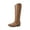 BROWN, variant on BURUDANI Women's Embroidered Western Cowboy Boots, Knee High Cowgirl Style with Chunky Heel & Side Zipper, Comfortable Pull-On Fit